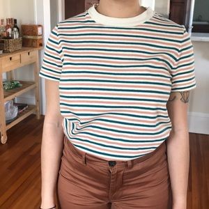 Madewell High Neck Striped Shirt